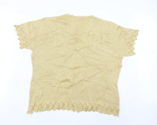 EWM Womens Gold  Knit Pullover Jumper Size 18