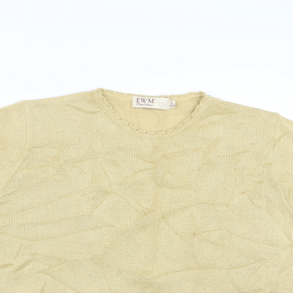 EWM Womens Gold  Knit Pullover Jumper Size 18