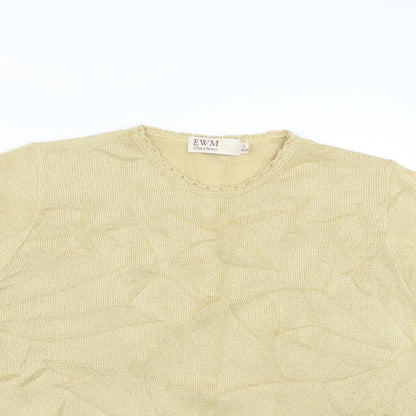 EWM Womens Gold  Knit Pullover Jumper Size 18