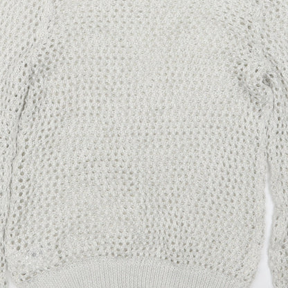 H&M Girls White  Knit Pullover Jumper Size 9-10 Years