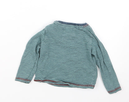 TU Boys Green Striped  Basic T-Shirt Size 6-9 Months