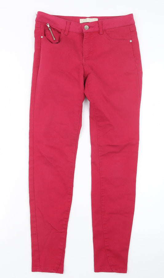 Zara Womens Pink  Denim Straight Jeans Size 8 L26.5 in