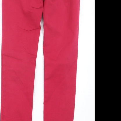 Zara Womens Pink  Denim Straight Jeans Size 8 L26.5 in
