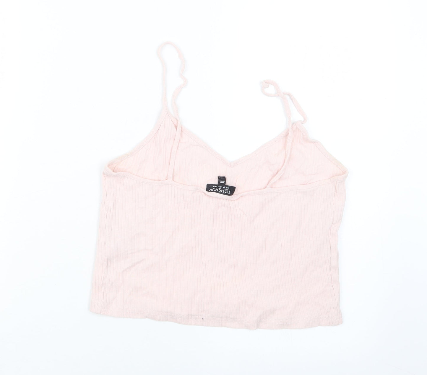 Womens UK Size 14 Topshop Pink Cropped T-Shirt
