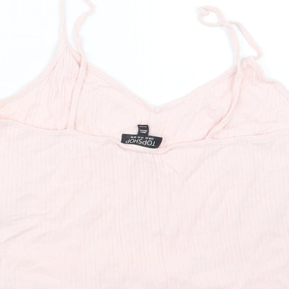 Womens UK Size 14 Topshop Pink Cropped T-Shirt