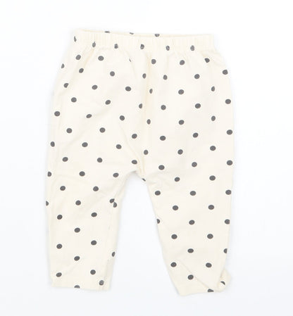 TU Girls Ivory Polka Dot  Capri Trousers Size 6-9 Months