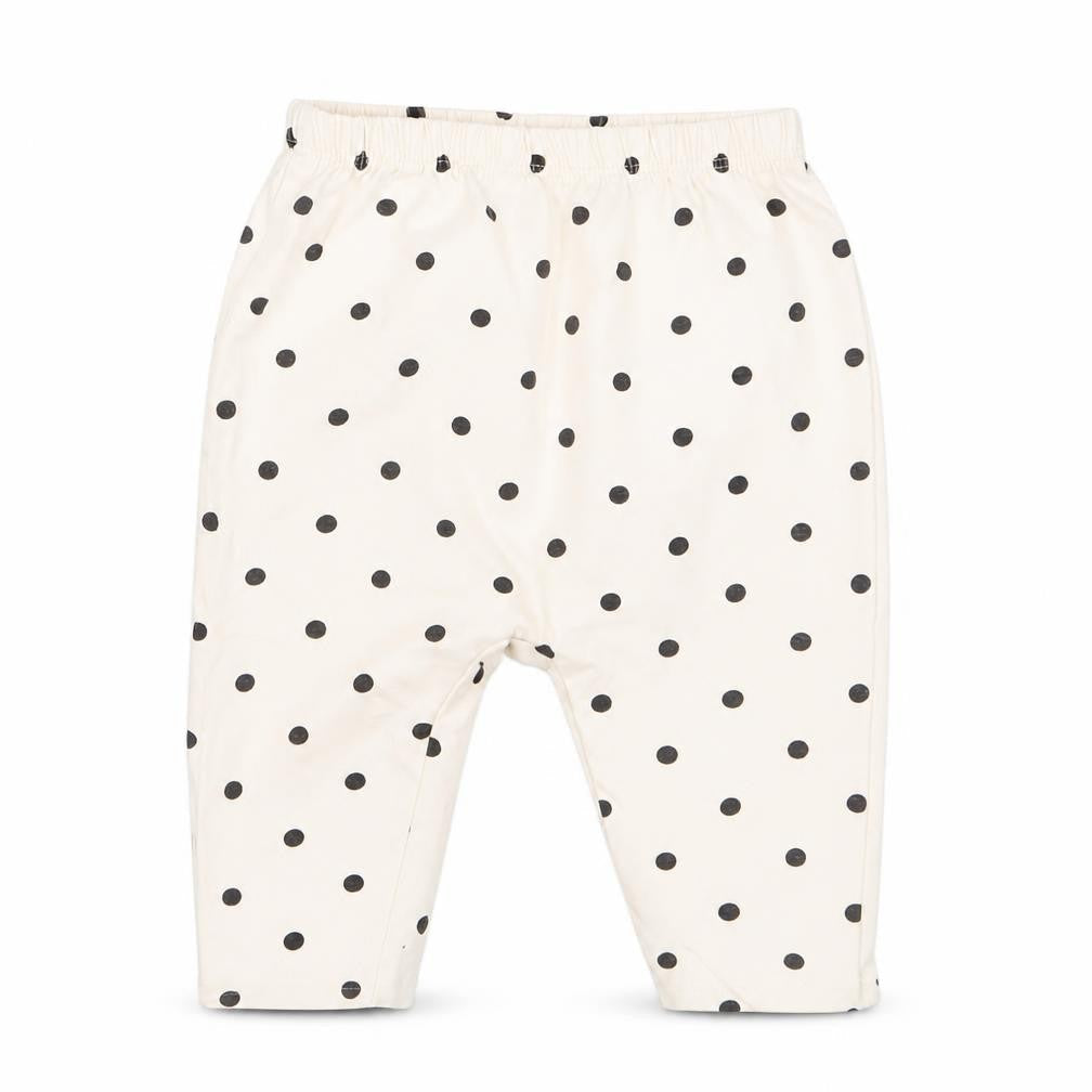 Front view of Tu girls’ ivory polka dot capri trousers, size 6-9, months