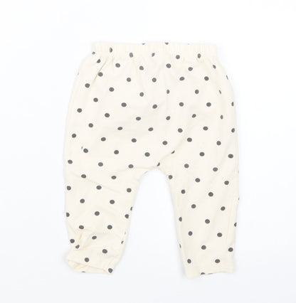 TU Girls Ivory Polka Dot  Capri Trousers Size 6-9 Months