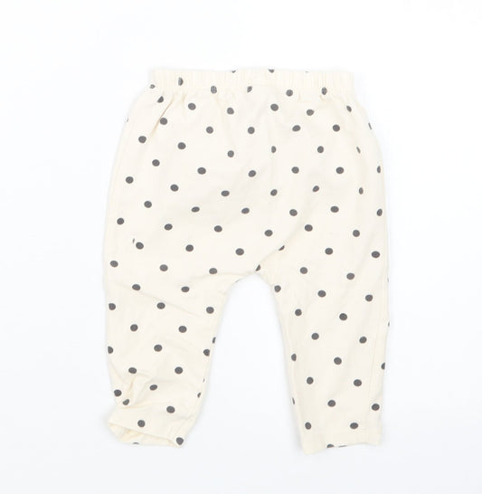 TU Girls Ivory Polka Dot  Capri Trousers Size 6-9 Months