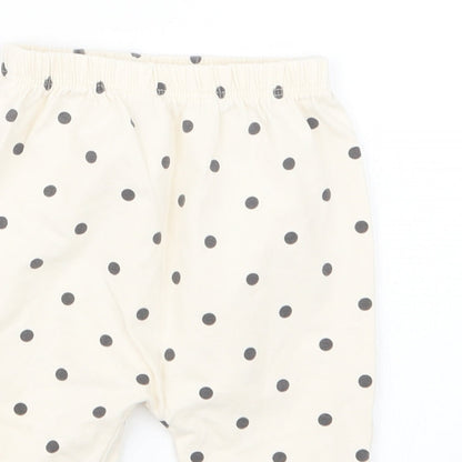 TU Girls Ivory Polka Dot  Capri Trousers Size 6-9 Months