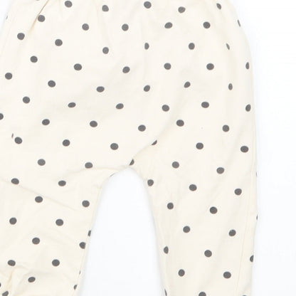 TU Girls Ivory Polka Dot  Capri Trousers Size 6-9 Months