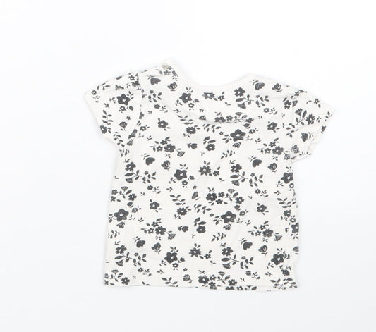 Nutmeg Girls Black Geometric  Basic T-Shirt Size 3-6 Months