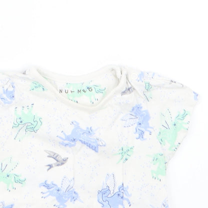 Nutmeg Girls Blue Geometric  Basic T-Shirt Size 6-9 Months  - Unicorn