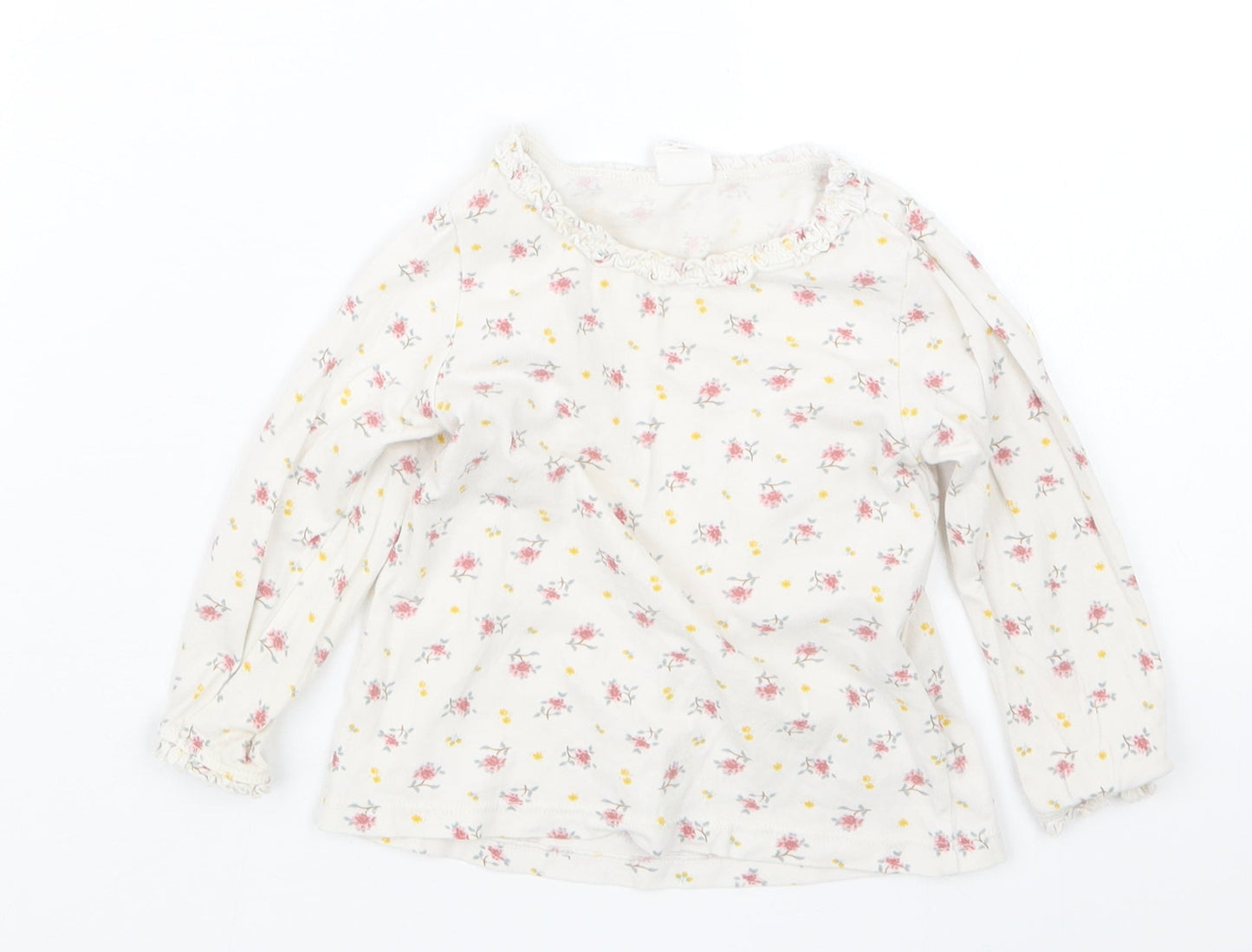 H&M Girls Pink Floral  Basic T-Shirt Size 6-9 Months