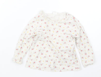 H&M Girls Pink Floral  Basic T-Shirt Size 6-9 Months