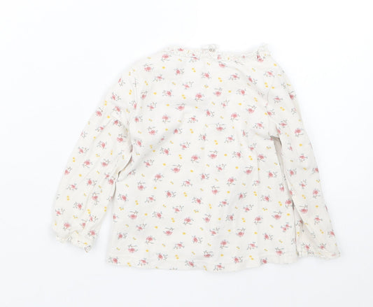 H&M Girls Pink Floral  Basic T-Shirt Size 6-9 Months