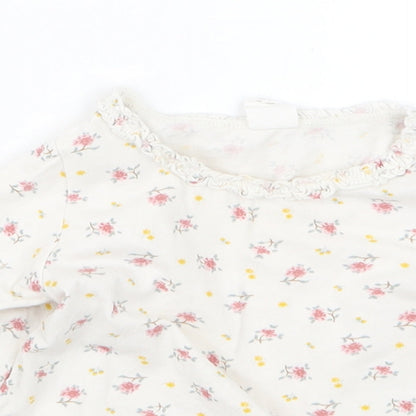 H&M Girls Pink Floral  Basic T-Shirt Size 6-9 Months