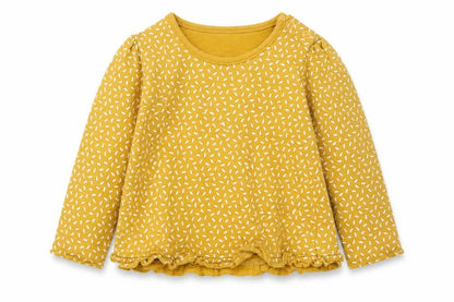TU Girls Yellow Geometric  Basic T-Shirt Size 3-6 Months