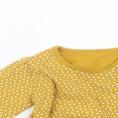 TU Girls Yellow Geometric  Basic T-Shirt Size 3-6 Months