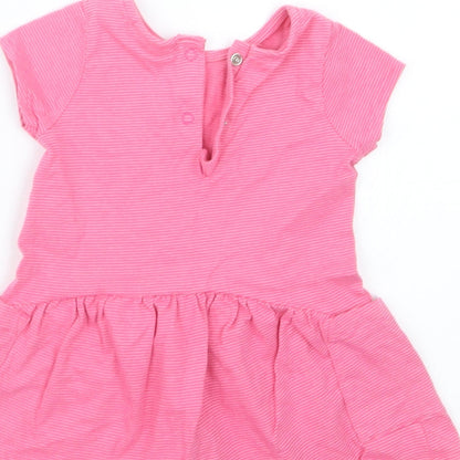 NEXT Girls Pink   Basic T-Shirt Size 3-6 Months  - Long