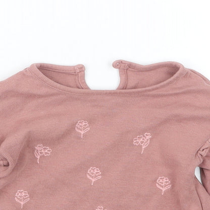 George Girls Pink   Basic T-Shirt Size 9-12 Months