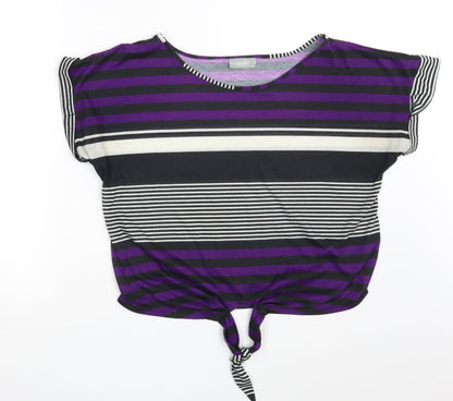 Womens UK Size M Wallis Multicoloured Cropped T-Shirt