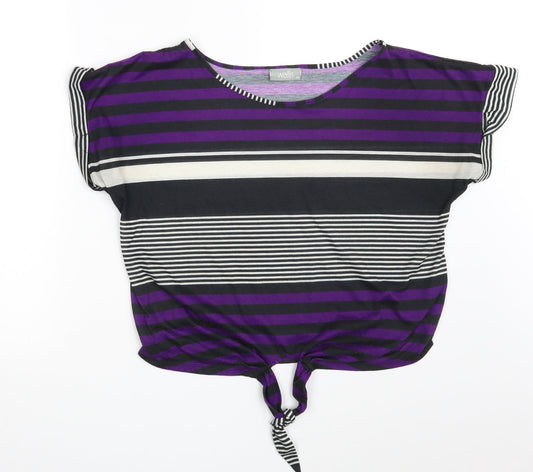 Womens UK Size M Wallis Multicoloured Cropped T-Shirt