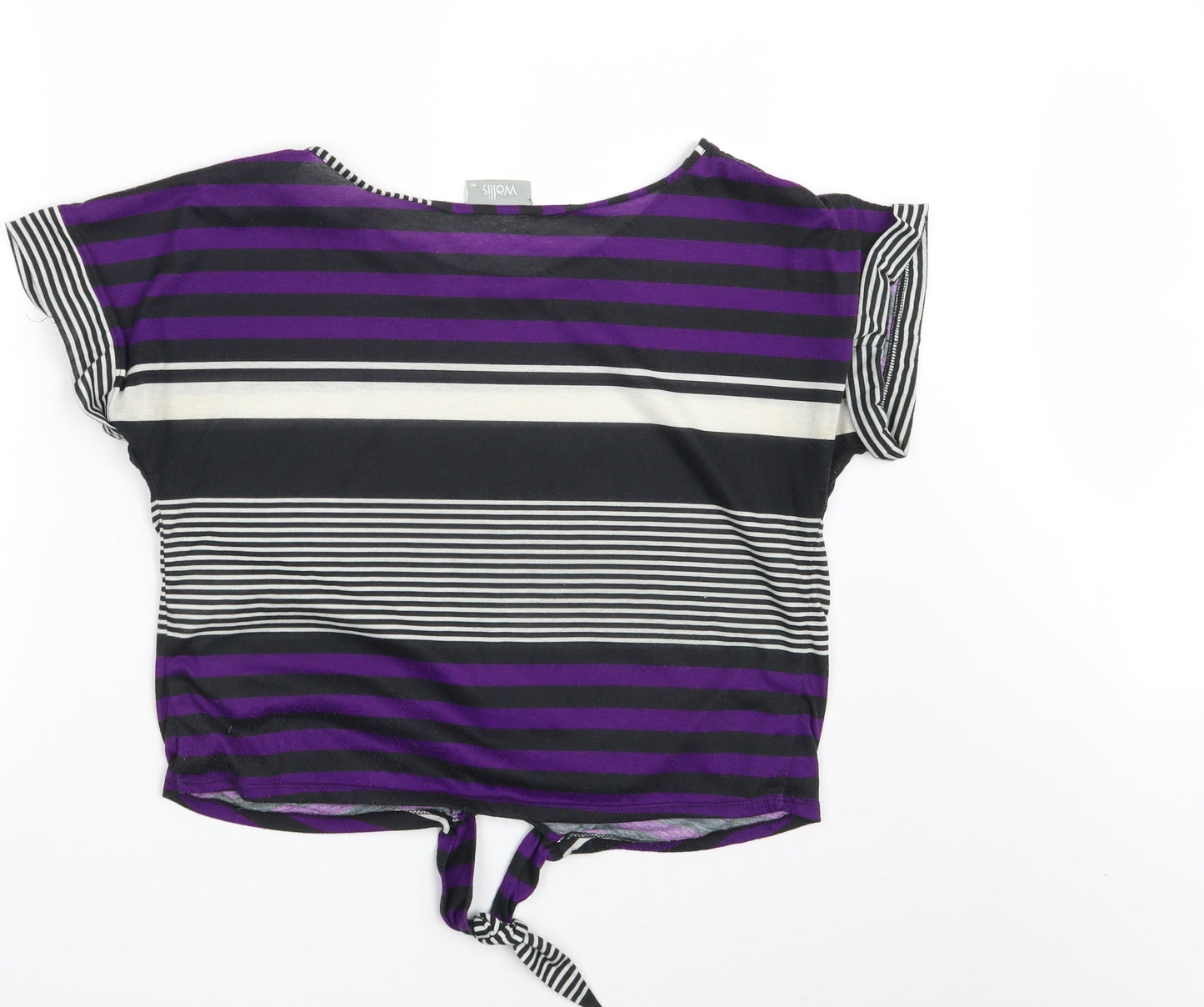 Womens UK Size M Wallis Multicoloured Cropped T-Shirt