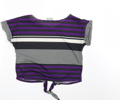 Womens UK Size M Wallis Multicoloured Cropped T-Shirt