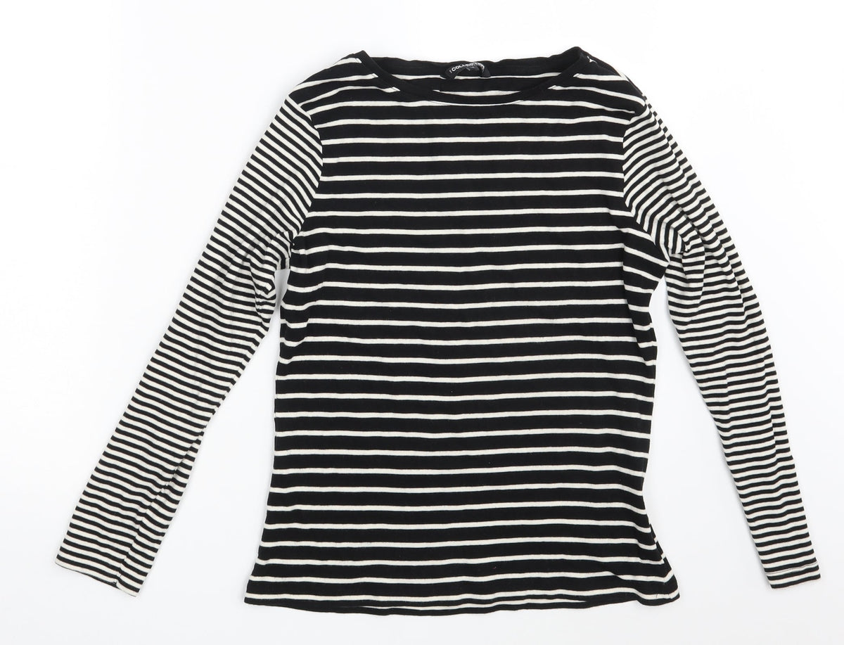 Debenhams Womens Black Striped  Pullover Sweatshirt Size 16
