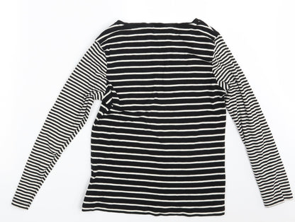 Debenhams Womens Black Striped  Pullover Sweatshirt Size 16