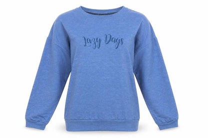 Avenue Womens Blue   Pullover Sweatshirt Size S  - Lazy Days