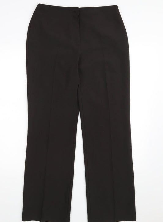 Womens UK Size 10 M&S Regular Fit Dress Pants Black Trousers