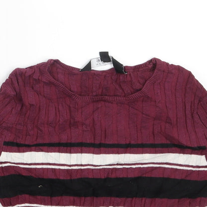 New Look Girls Purple Striped  Pullover Sweatshirt Size 12-13 Years