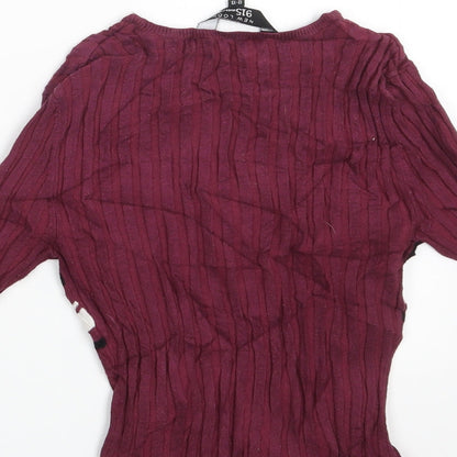New Look Girls Purple Striped  Pullover Sweatshirt Size 12-13 Years