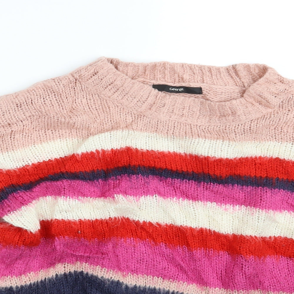 George Womens Multicoloured Striped  Pullover Jumper Size 12