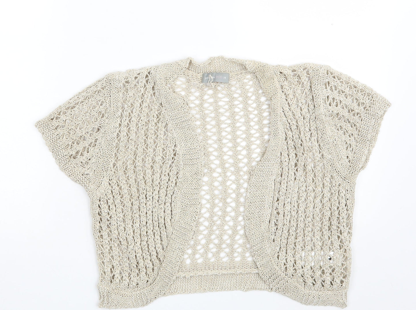Womens UK Size 14 Per Una Gold Shrug Jumper