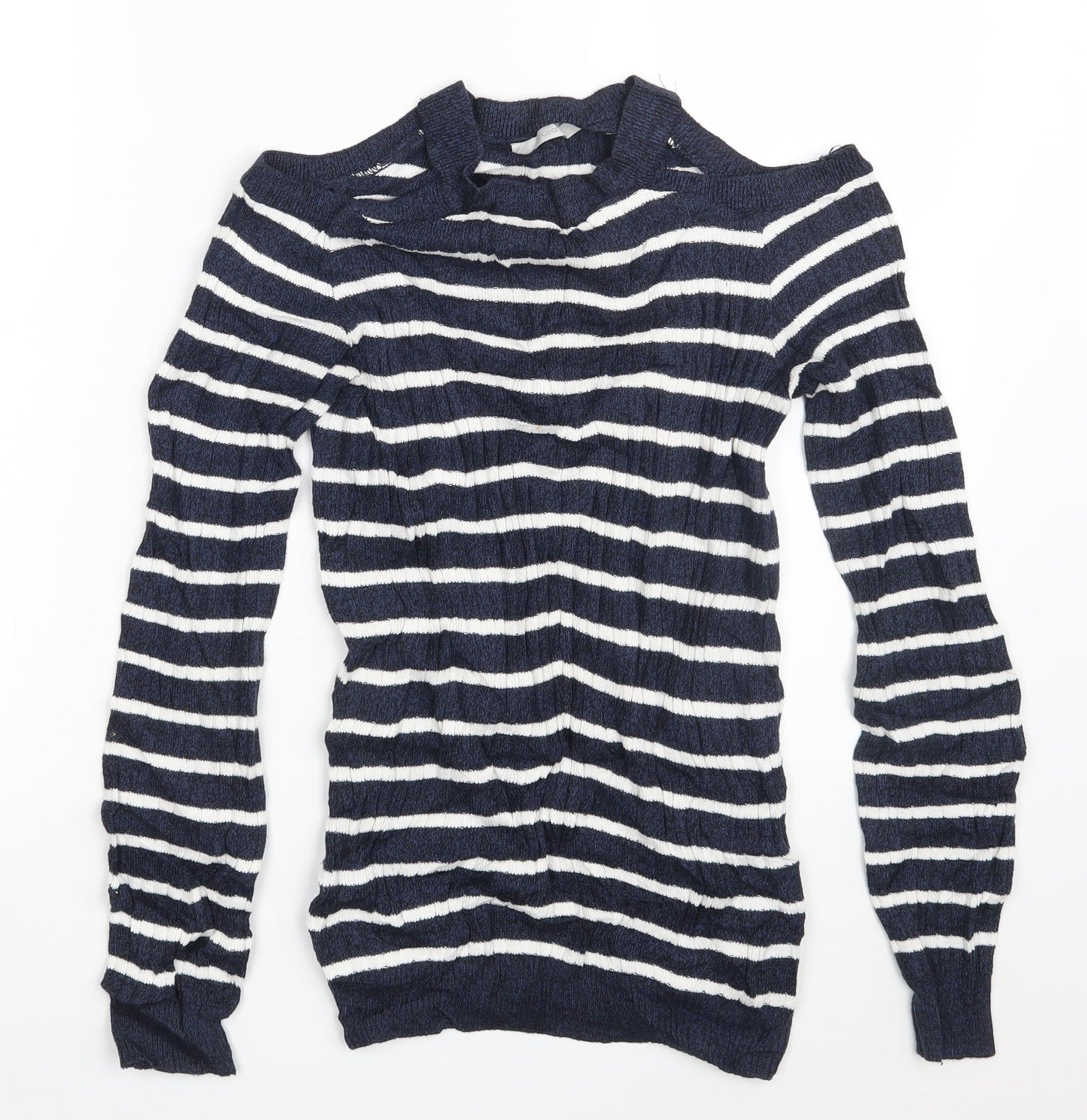 George Womens Blue Striped  Pullover Jumper Size 8