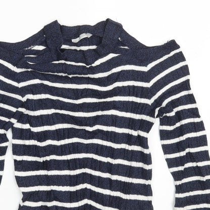 George Womens Blue Striped  Pullover Jumper Size 8