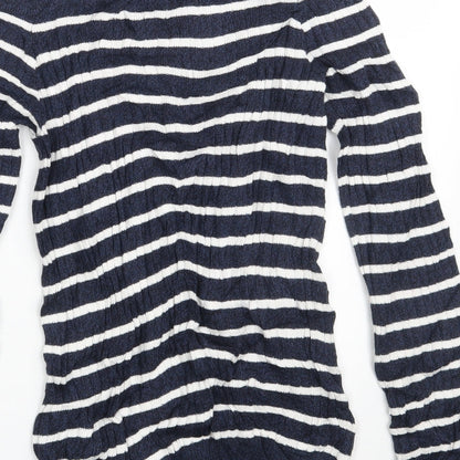 George Womens Blue Striped  Pullover Jumper Size 8