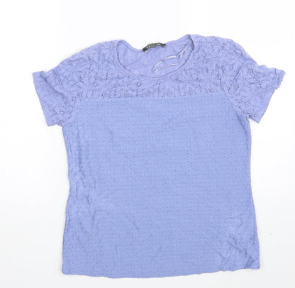 Womens UK Size 10 Bonmarché Blue Basic T-Shirt
