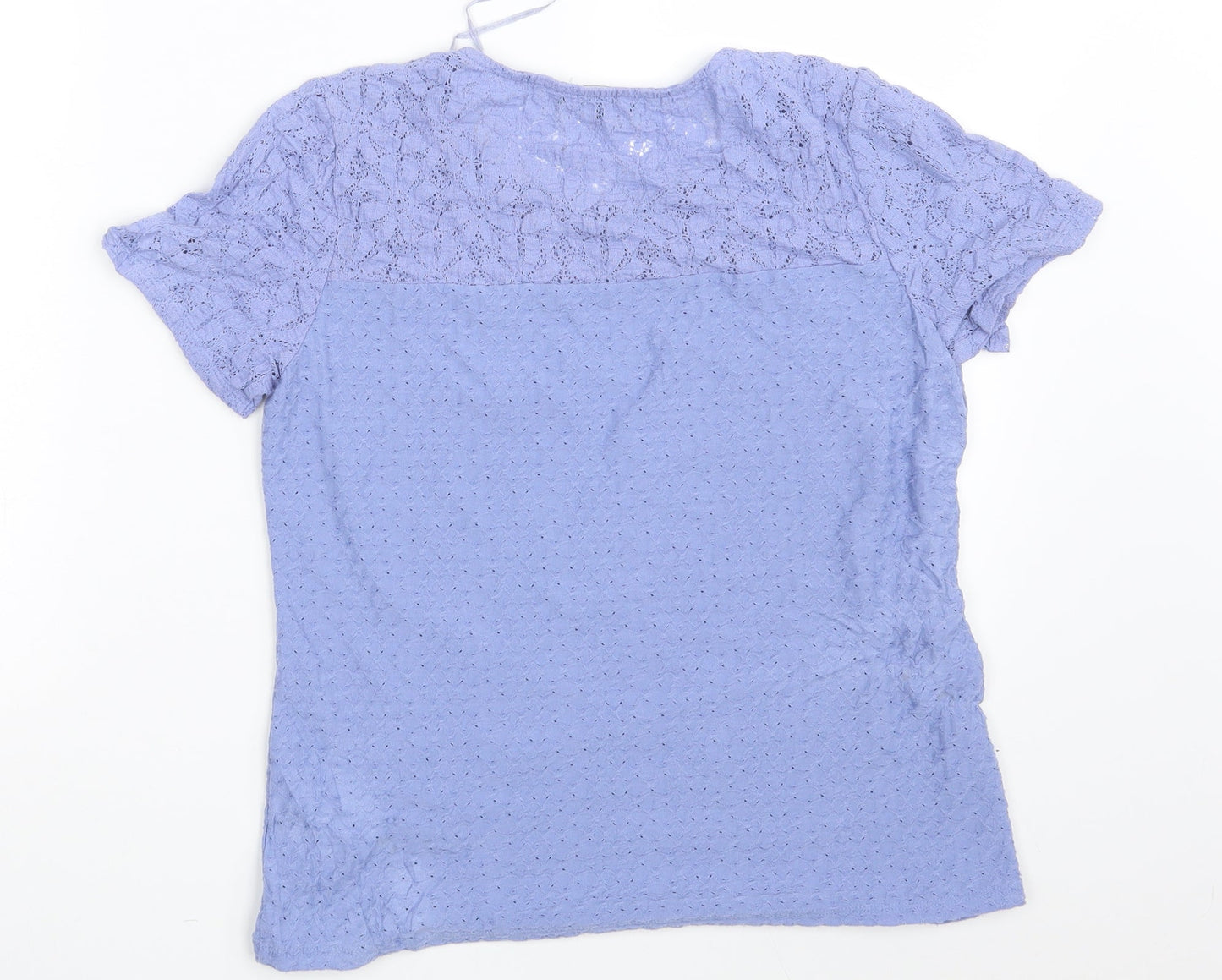 Womens UK Size 10 Bonmarché Blue Basic T-Shirt