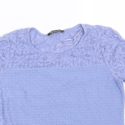 Womens UK Size 10 Bonmarché Blue Basic T-Shirt
