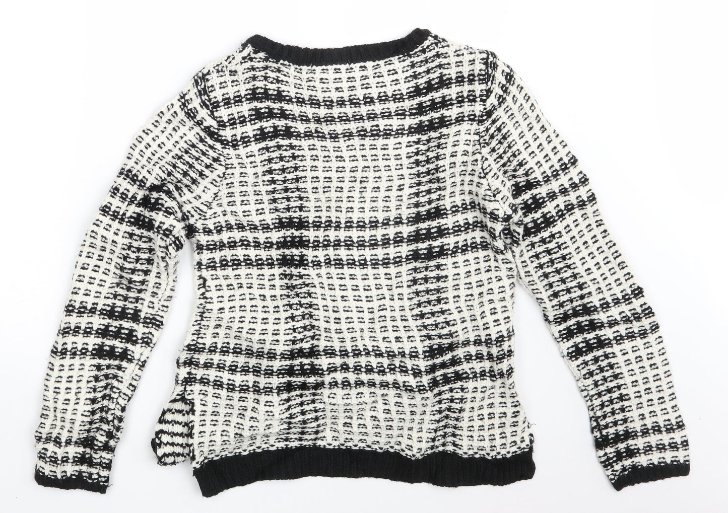 TU Womens White Check  Pullover Jumper Size 14