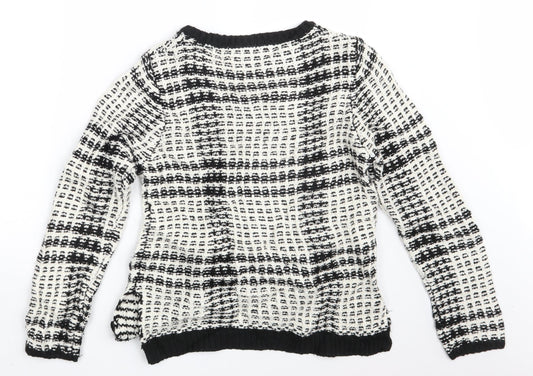 TU Womens White Check  Pullover Jumper Size 14