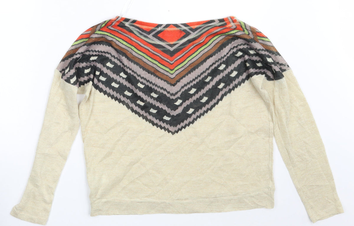 QED London Womens Multicoloured Argyle/Diamond  Pullover Sweatshirt Size M