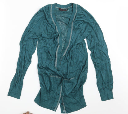 Womens UK Size 12 Miss Selfridge Green Cardigan Jumper