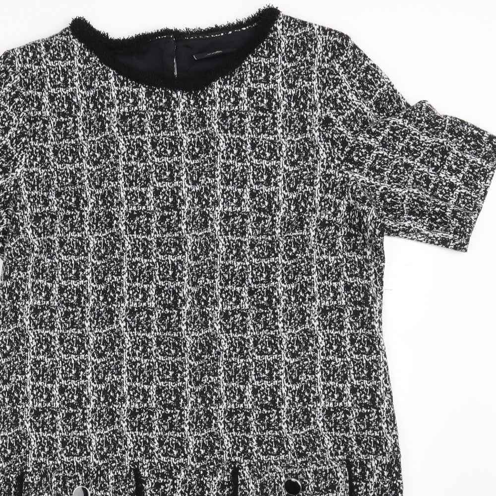Wallis Womens Black Check  Pullover Sweatshirt Size 14
