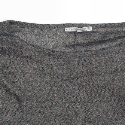 Close-up detail of Atmosphere women’s brown pullover sweatshirt, size UK 10