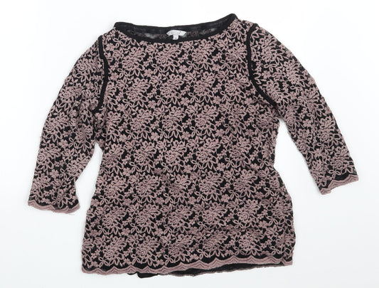 Womens UK Size 14 M&S Black Pullover Jumper